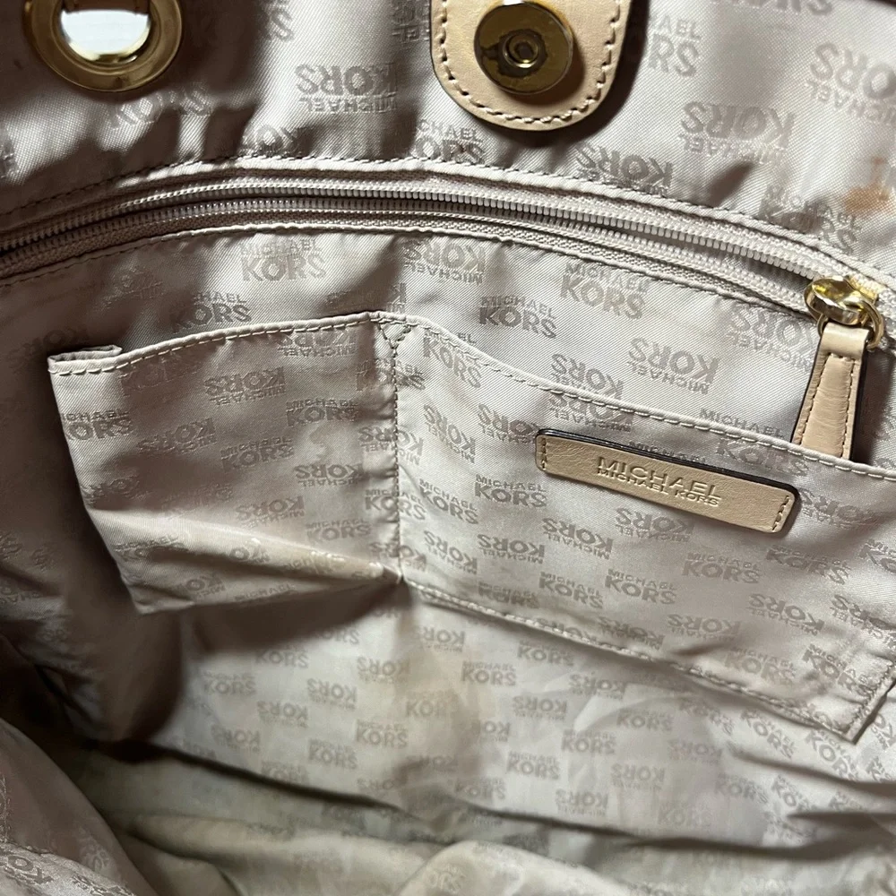 Michael Kors Jet Set Logo Metallic Tote